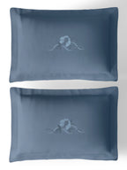 VINE-BLUE MIRAGE KING BED SHEET SET