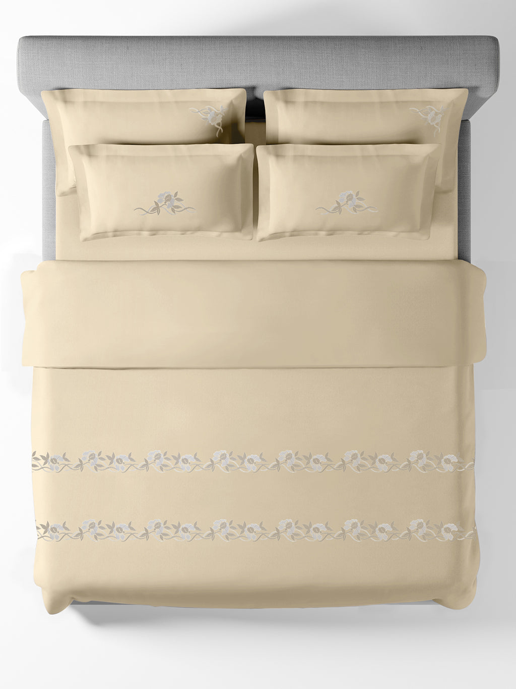 VINE-CLOUD CREAM DOUBLE DUVET BEDDING SET