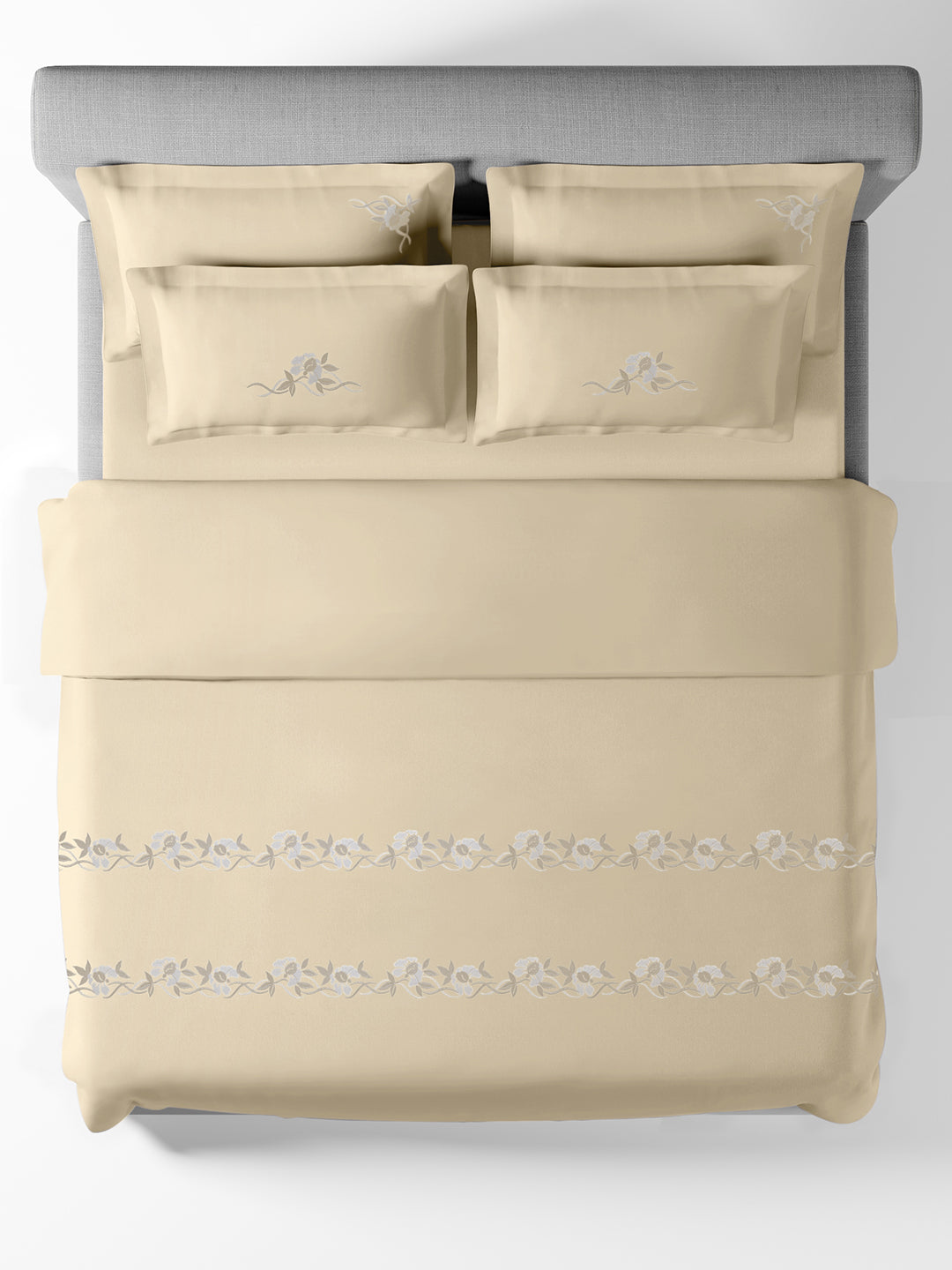 VINE-CLOUD CREAM DOUBLE DUVET BEDDING SET