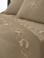 VINE-TAUPE GREY KING BED SHEET SET