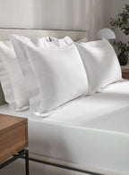 LUMA-BRILLIANT WHITE KING BED SHEET SET
