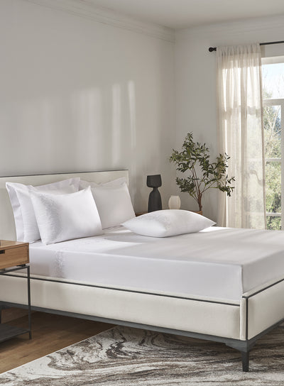MONARCH-BRILLIANT WHITE KING BED SHEET SET