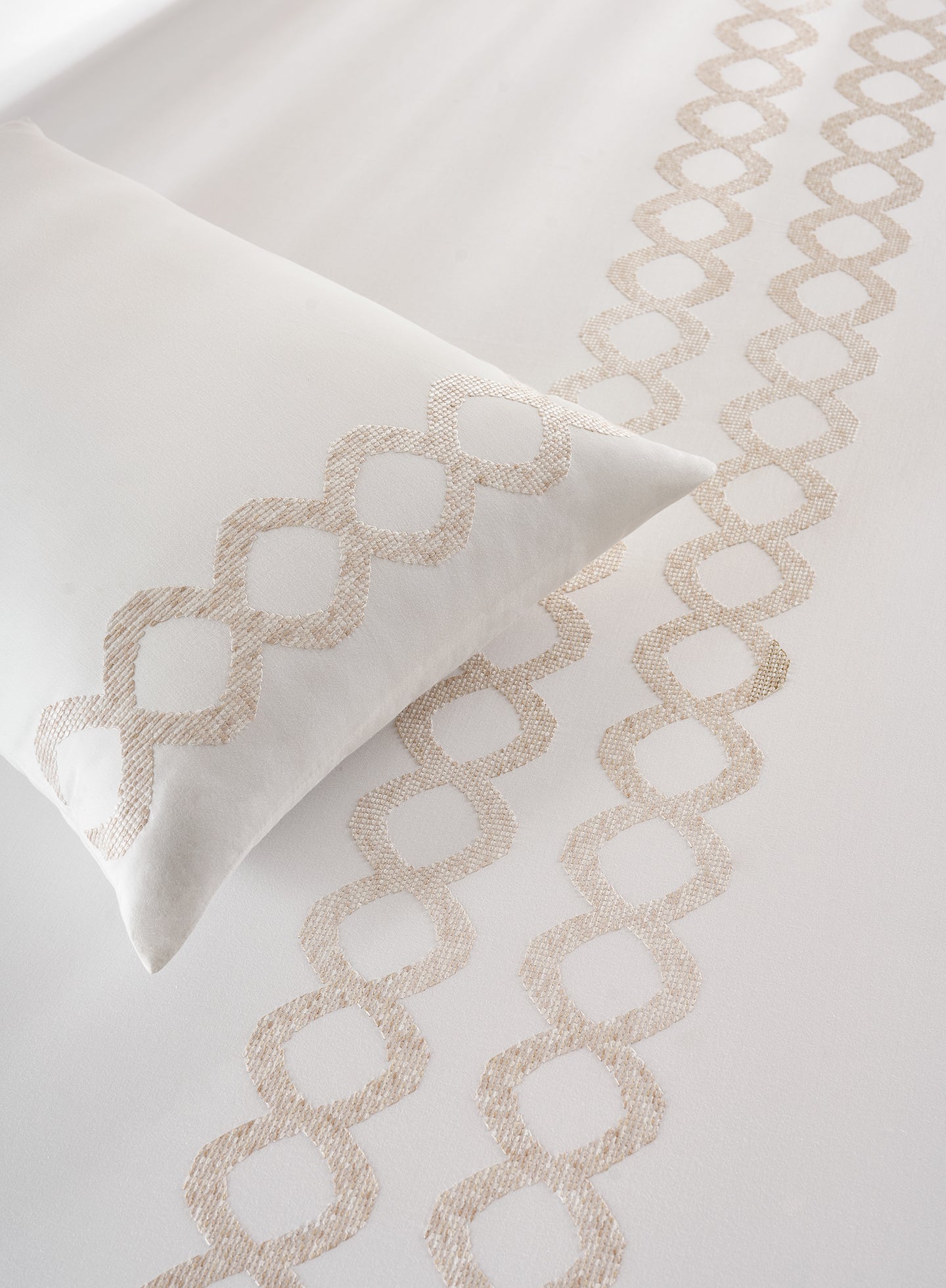 ONDINE-IVORY KING BED SHEET SET