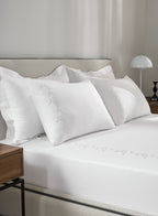 VERONA-BRILLIANT WHITE KING BED SHEET SET