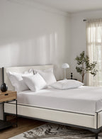 VERONA-BRILLIANT WHITE KING BED SHEET SET