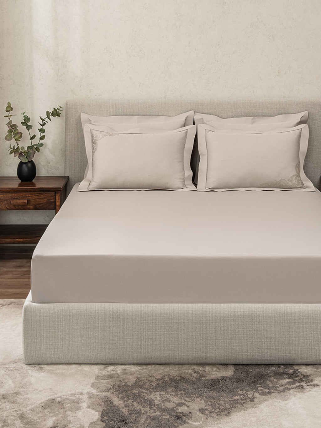 BAROQUE-PUMICE STONE KING BED SHEET SET