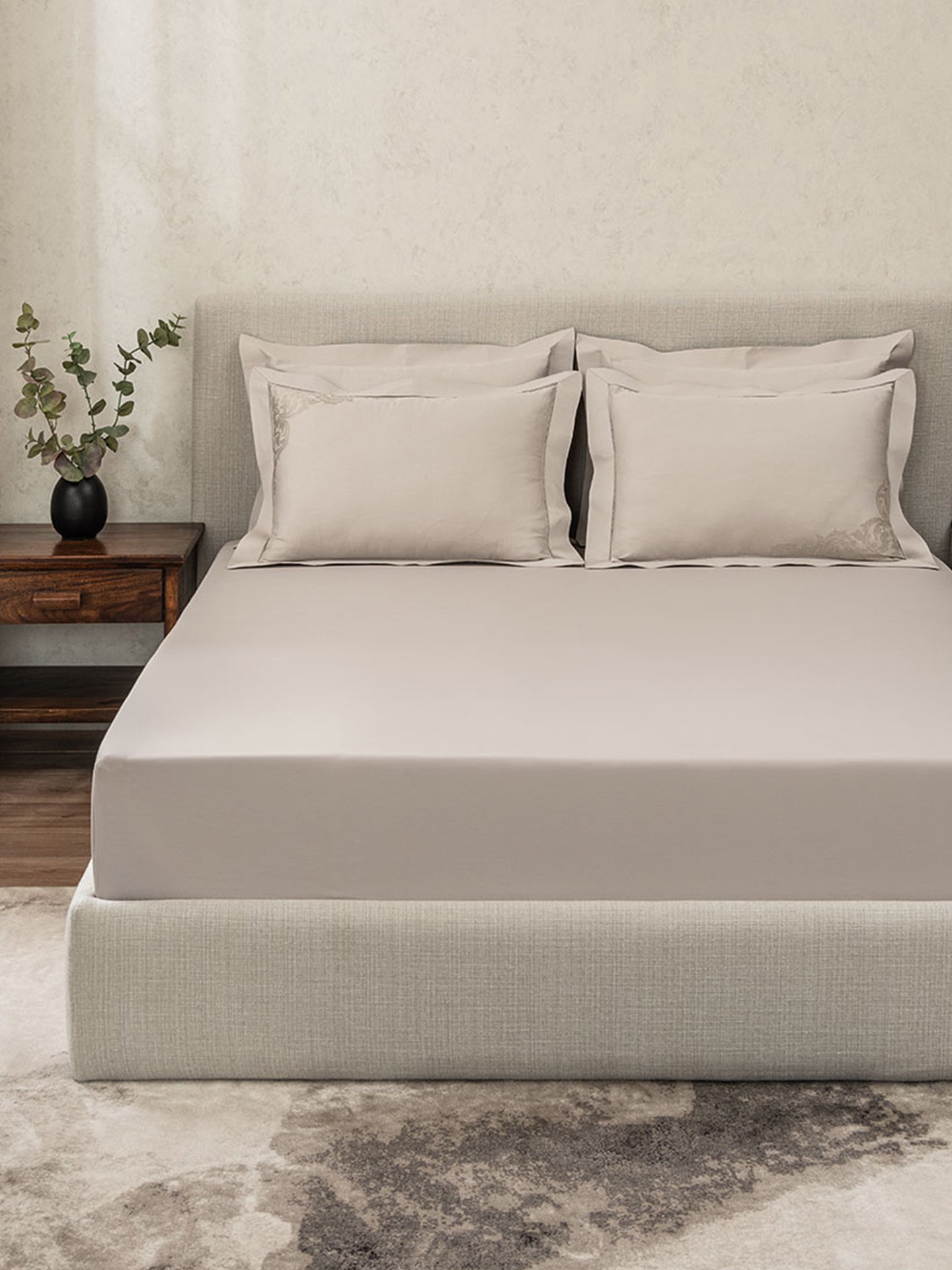 BAROQUE-PUMICE STONE KING BED SHEET SET