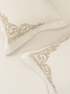 BAROQUE-SNOW WHITE KING BED SHEET SET