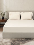 BAROQUE-SNOW WHITE KING BED SHEET SET