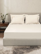 BAROQUE-SNOW WHITE KING BED SHEET SET