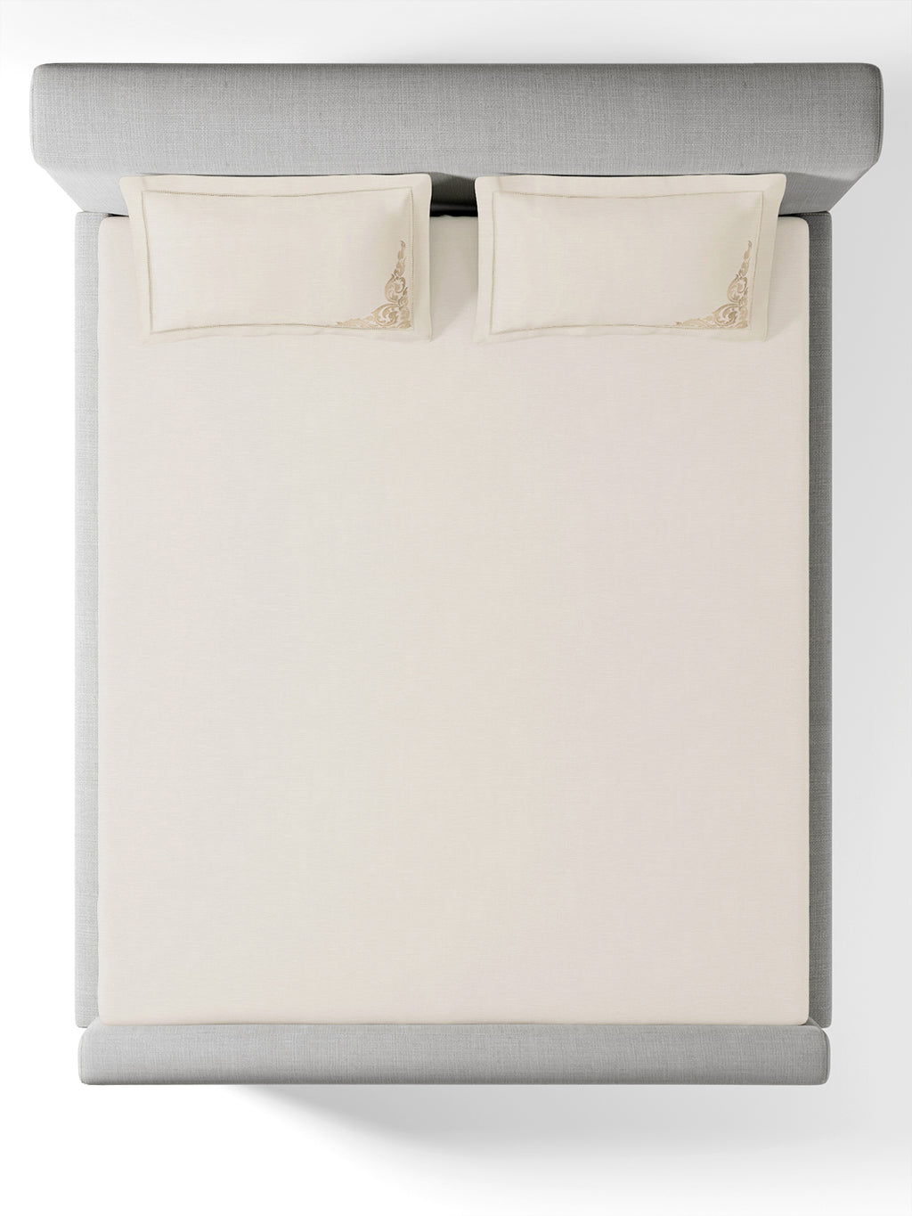 BAROQUE-SNOW WHITE KING BED SHEET SET