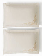 BAROQUE-SNOW WHITE KING BED SHEET SET