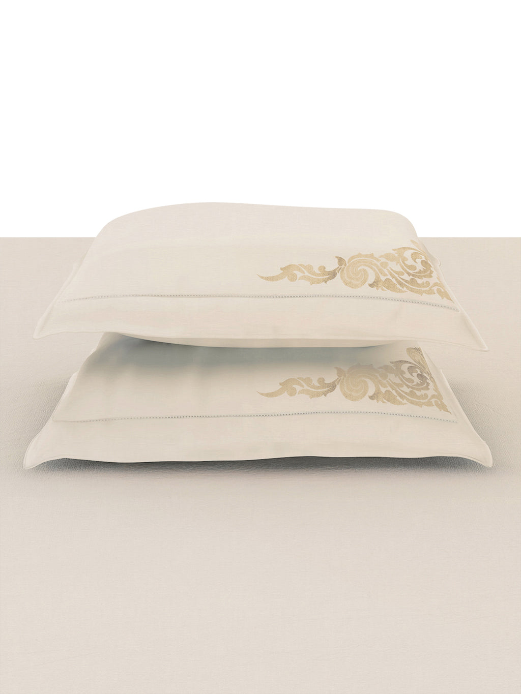 BAROQUE-SNOW WHITE KING BED SHEET SET