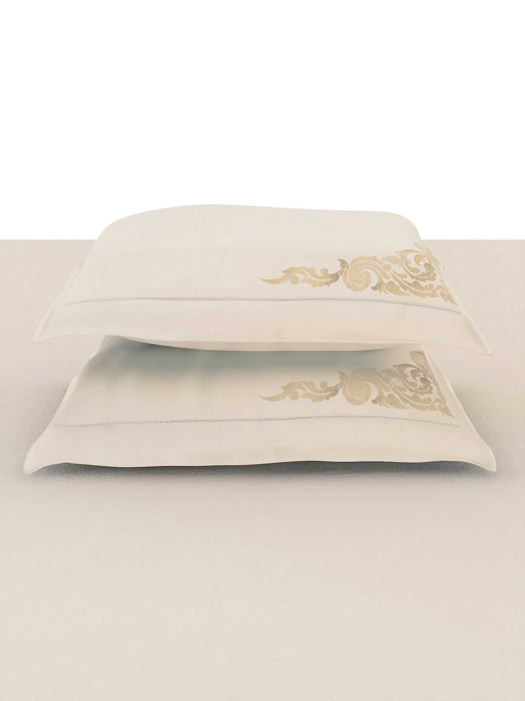 BAROQUE-SNOW WHITE KING BED SHEET SET