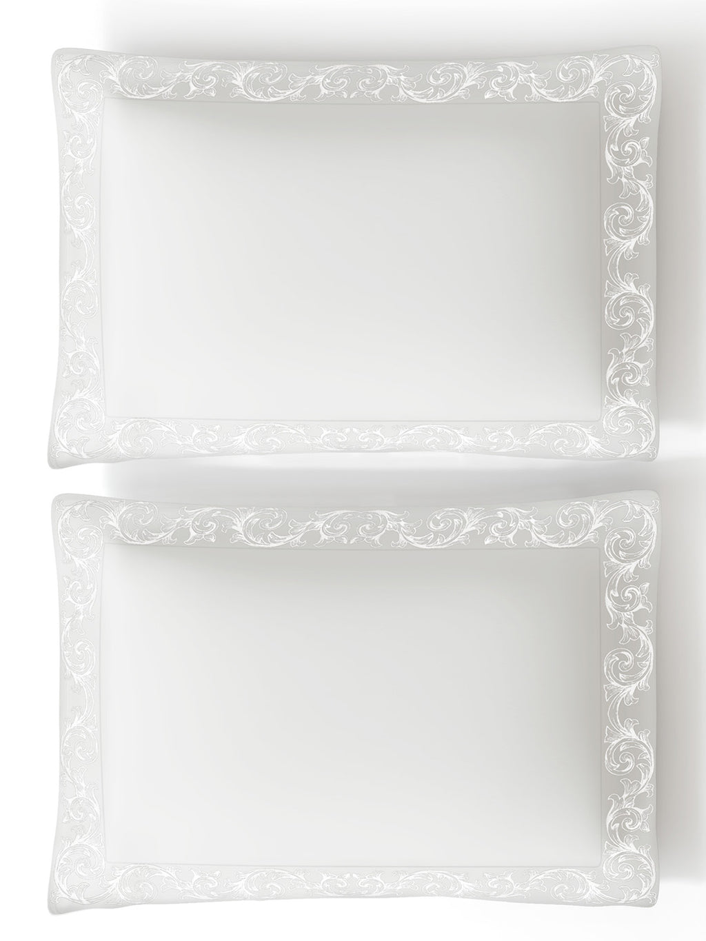FILIGREE-BRIGHT WHITE KING BED SHEET SET