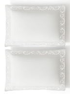 FILIGREE-BRIGHT WHITE KING BED SHEET SET