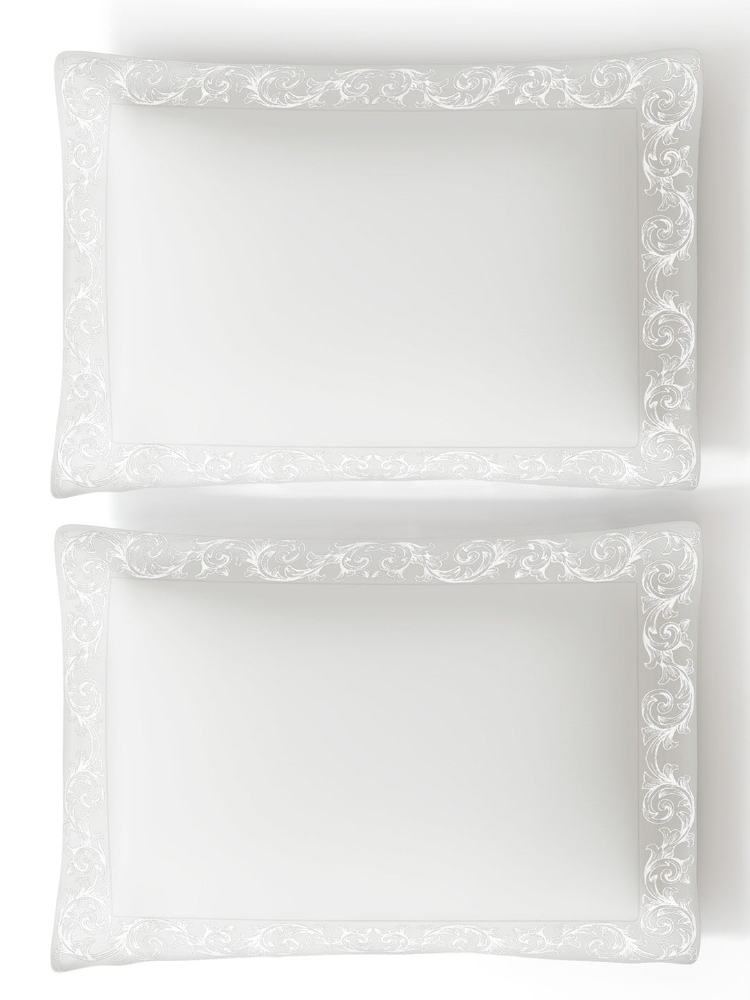 FILIGREE-BRIGHT WHITE KING BED SHEET SET