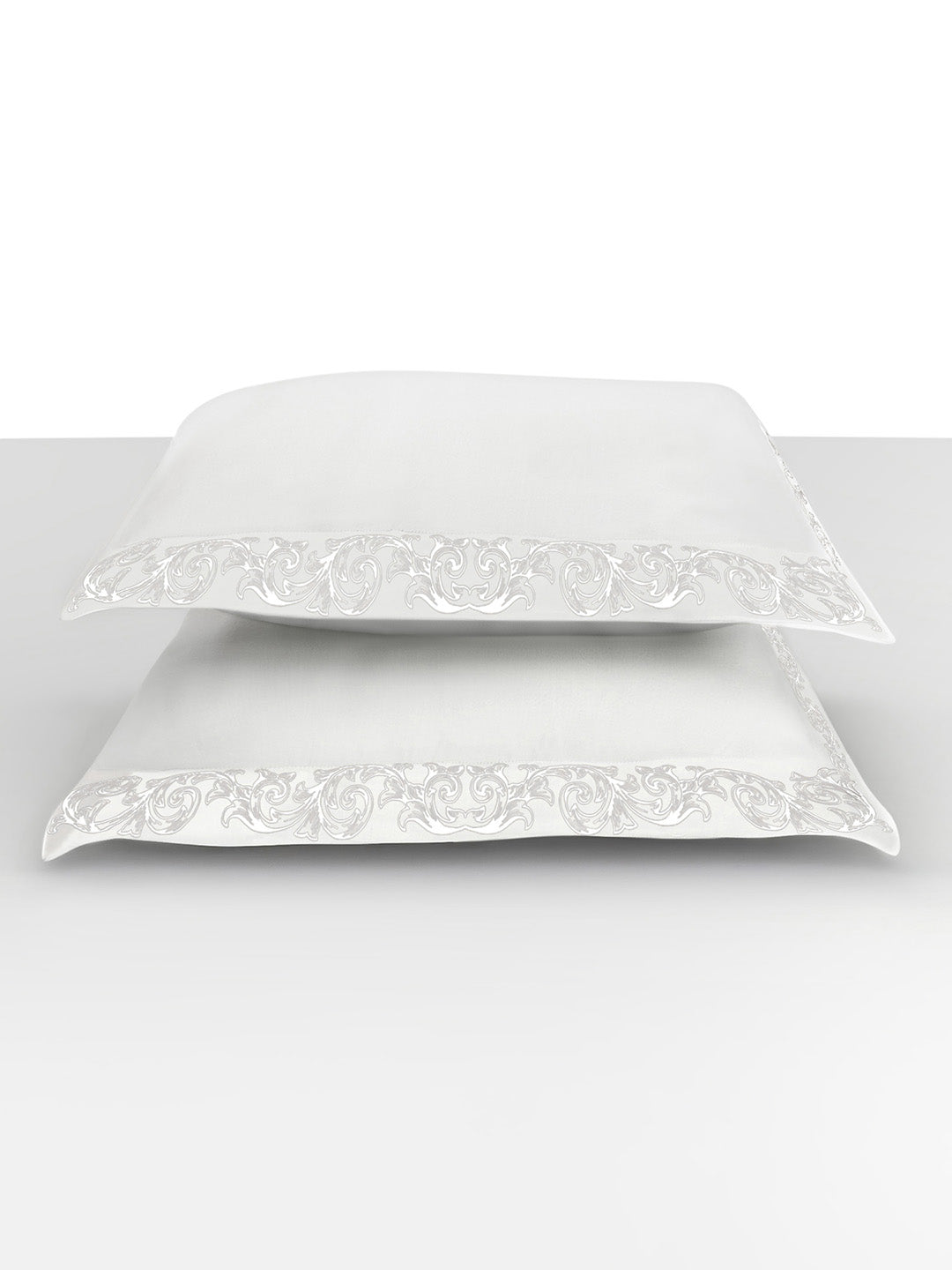 FILIGREE-BRIGHT WHITE KING BED SHEET SET