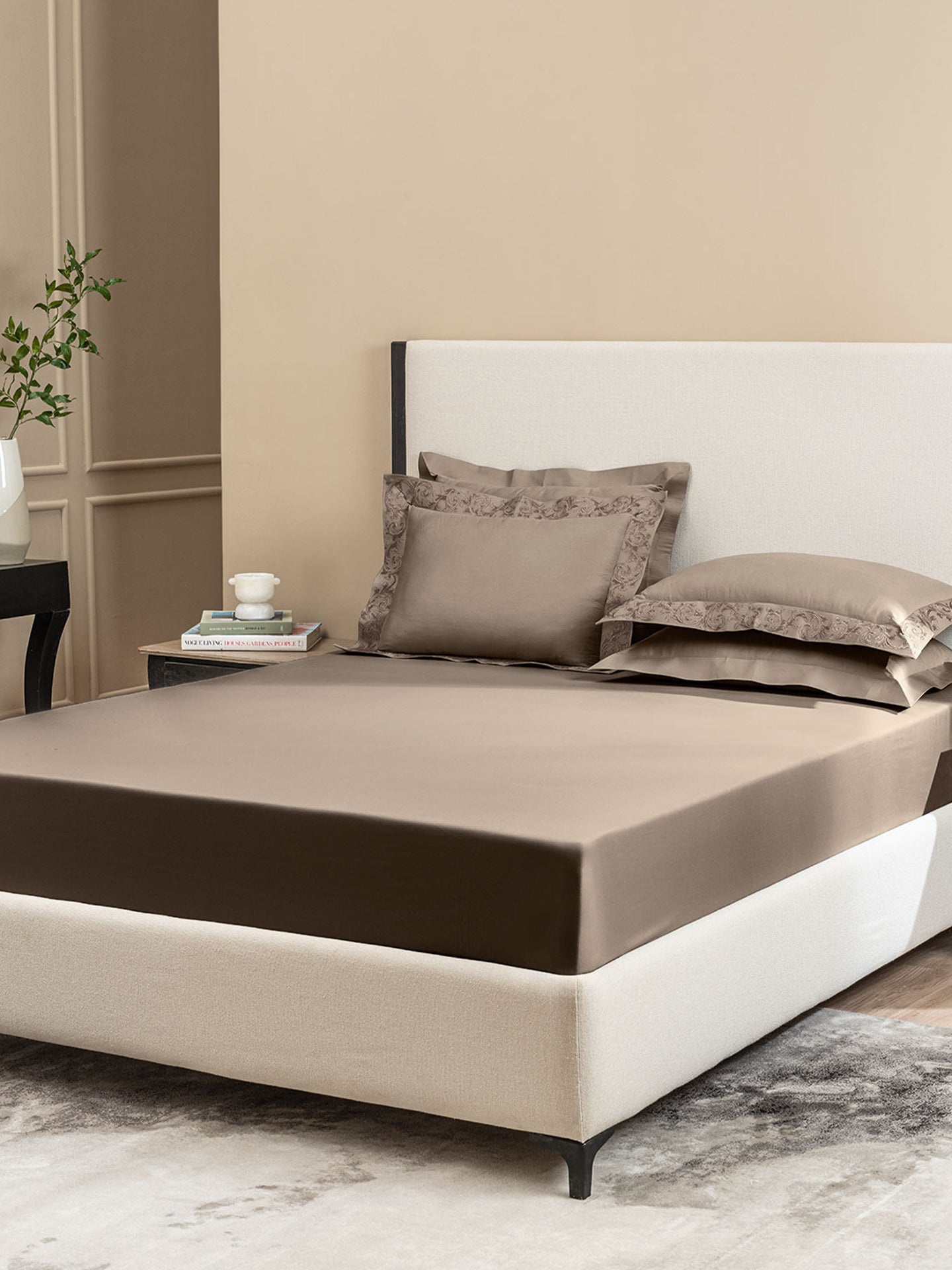 FILIGREE-SAVANNAH TAN KING BED SHEET SET