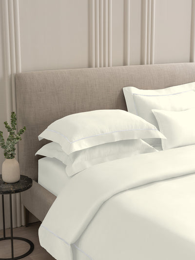GRACE-MILK WHITE KING BED SHEET SET