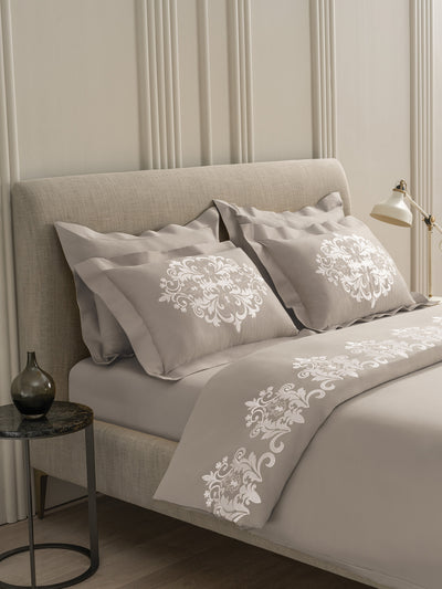 ORIENTAL-CLOUD GREY KING BED SHEET SET