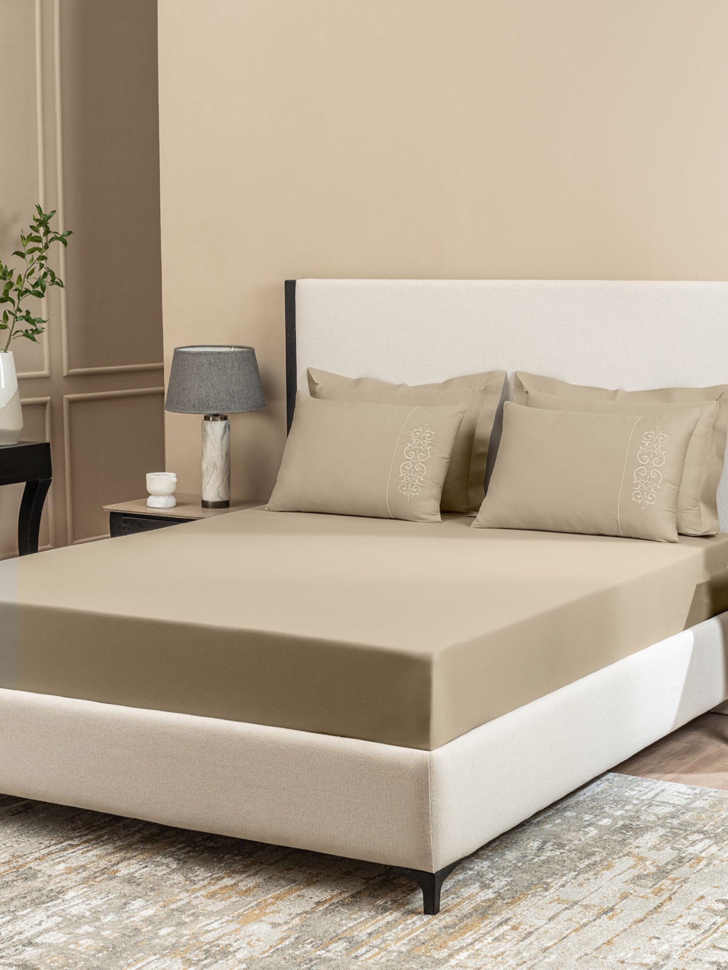 ORNATE-FRENCH OAK KING BED SHEET SET