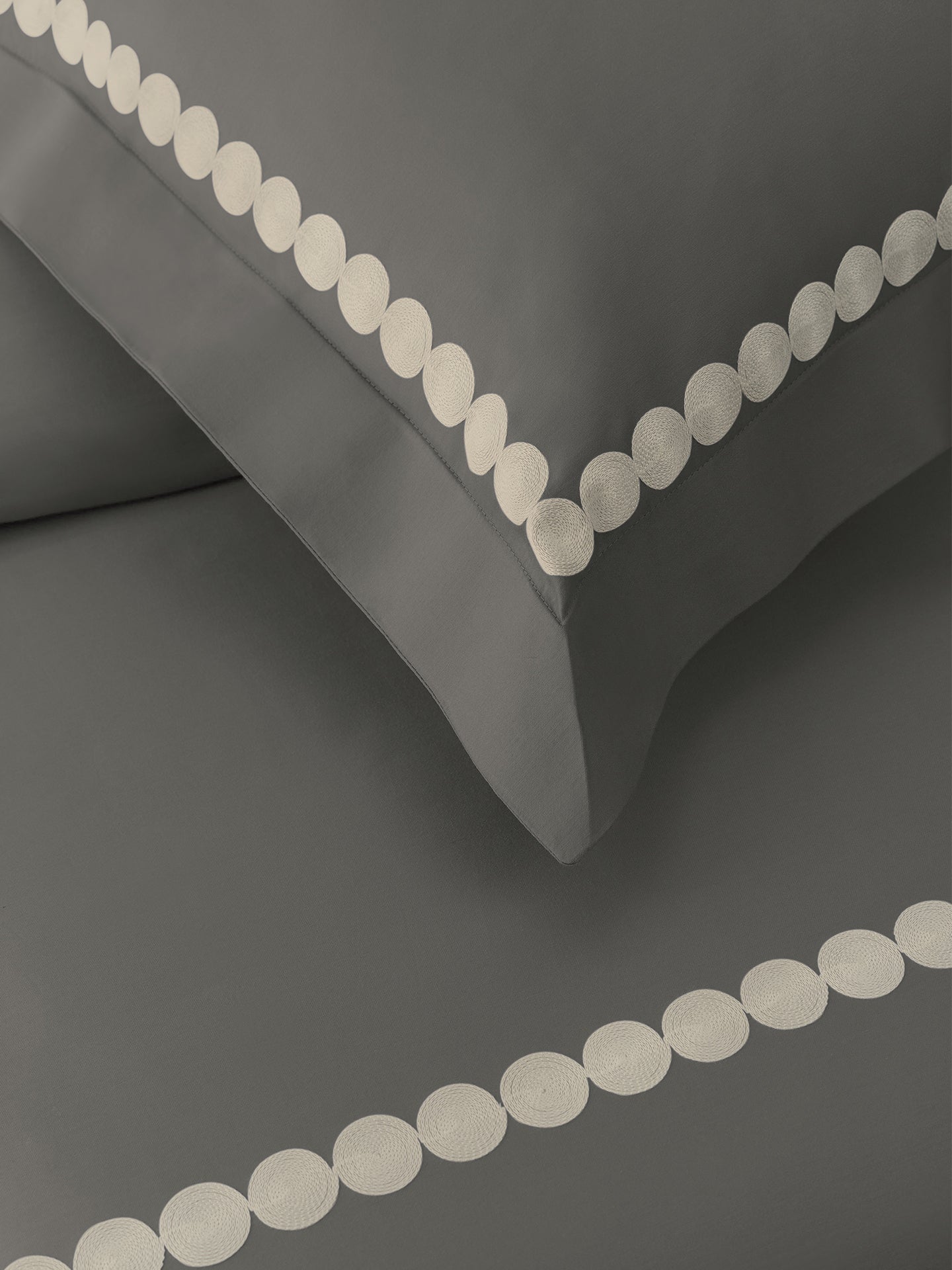PEARLS-ASH GREY KING BED SHEET SET
