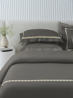 PEARLS-ASH GREY KING BED SHEET SET