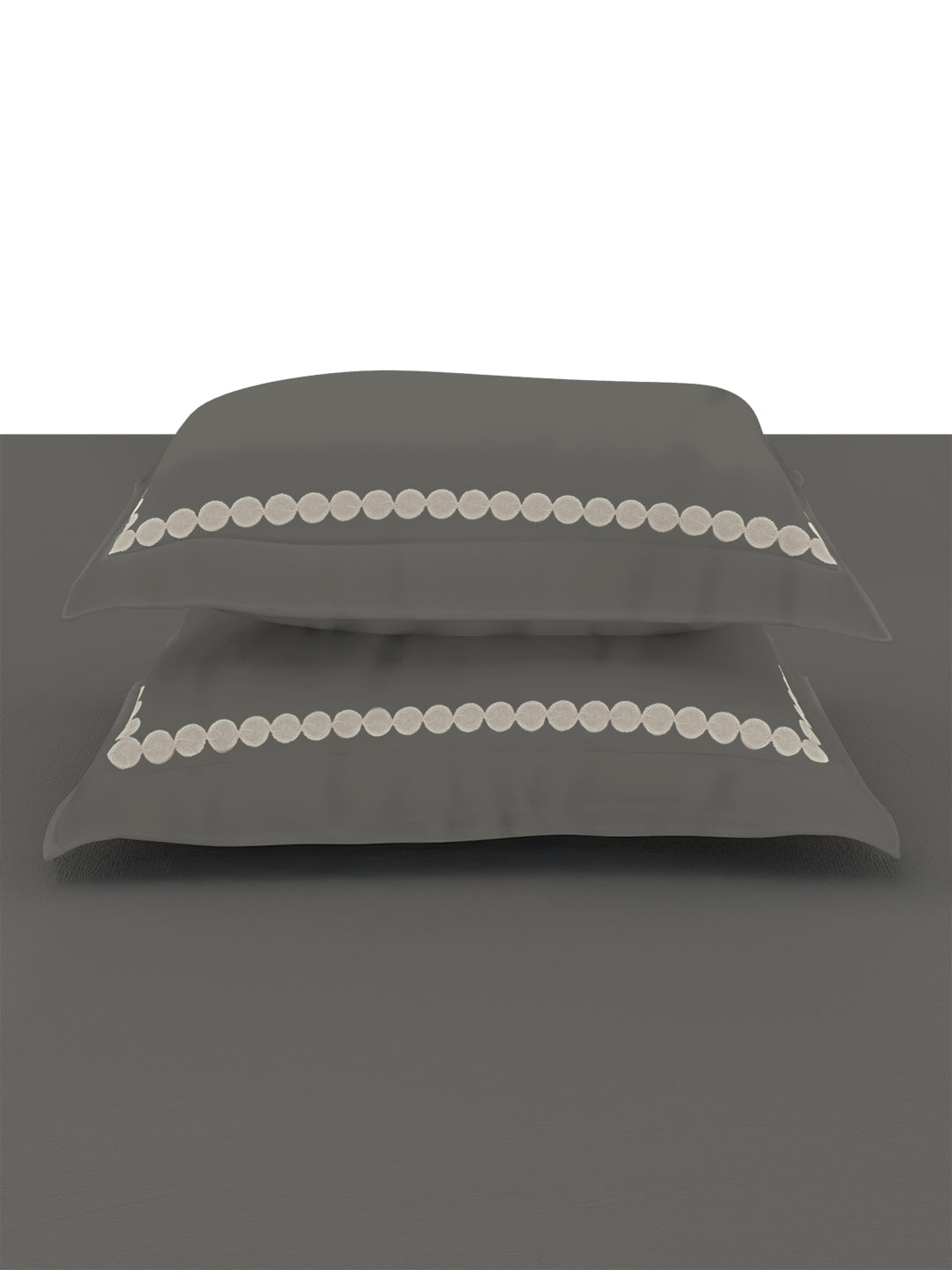 PEARLS-ASH GREY KING BED SHEET SET