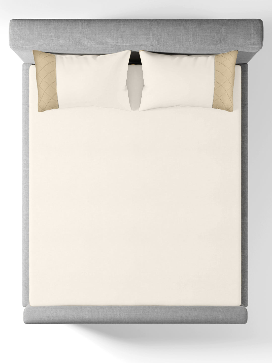 TRELLIS-SNOW WHITE- FRENCH OAK KING BED SHEET SET