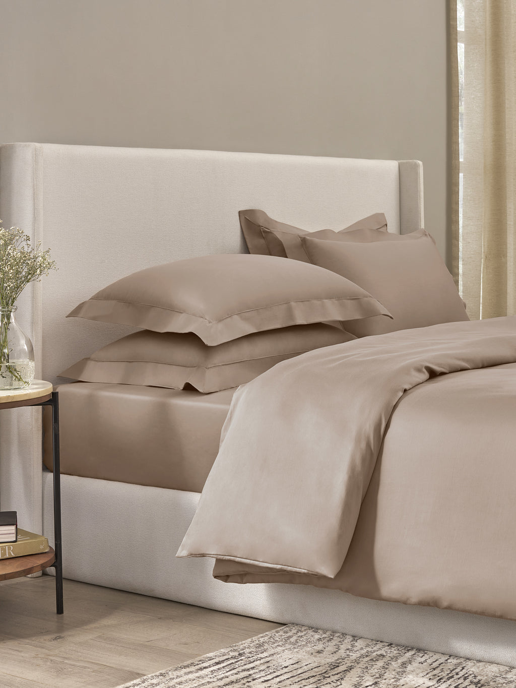 TAUPE KING BED SHEET SET