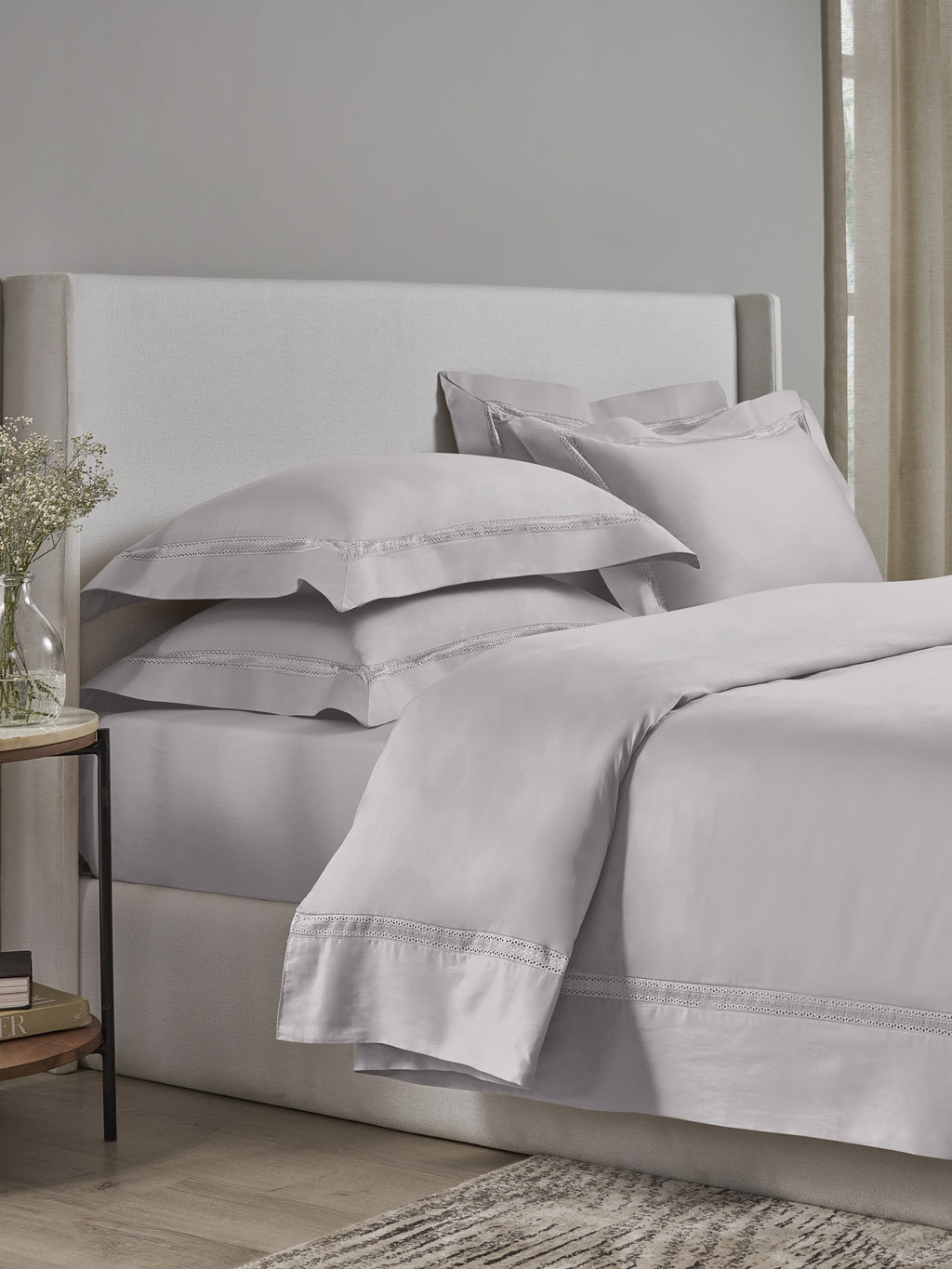 QUIET GREY KING BED SHEET SET