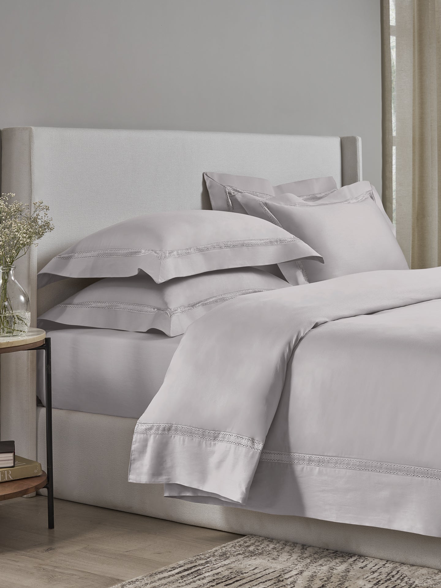 QUIET GREY KING BED SHEET SET