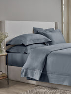 FADED DENIM KING BED SHEET SET