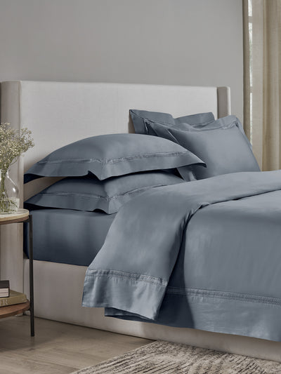 FADED DENIM KING BED SHEET SET