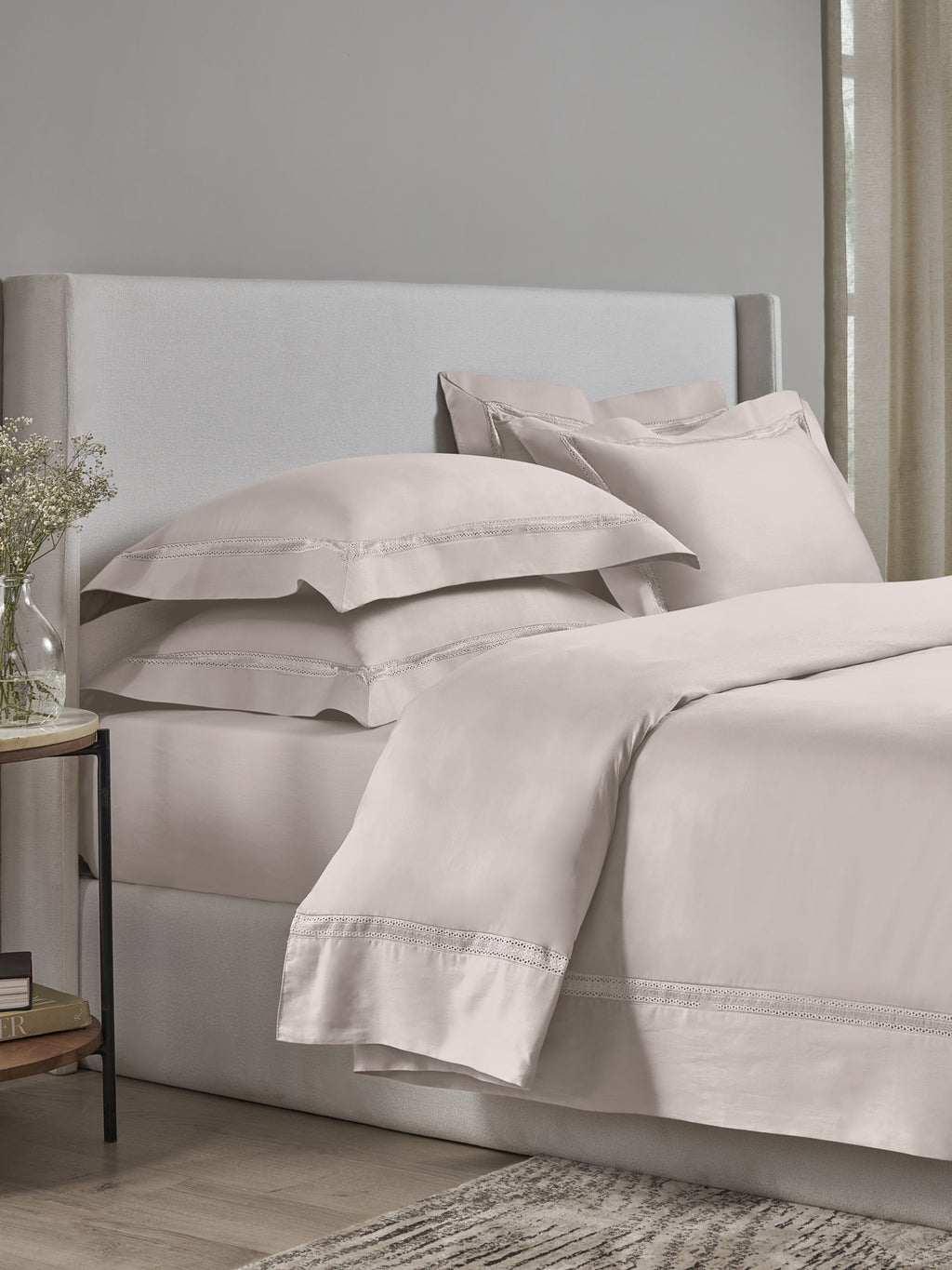 BEIGE KING BED SHEET SET