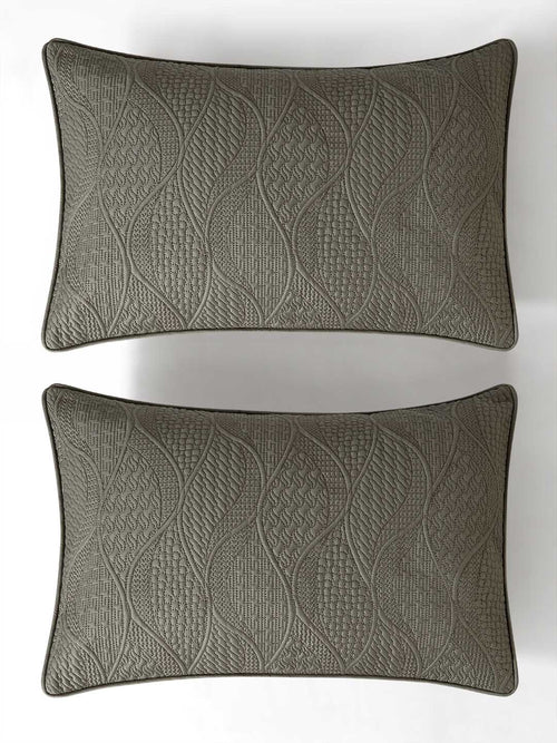 BRIAR-CEMENT DOUBLE QUILTED BEDSPREAD SET