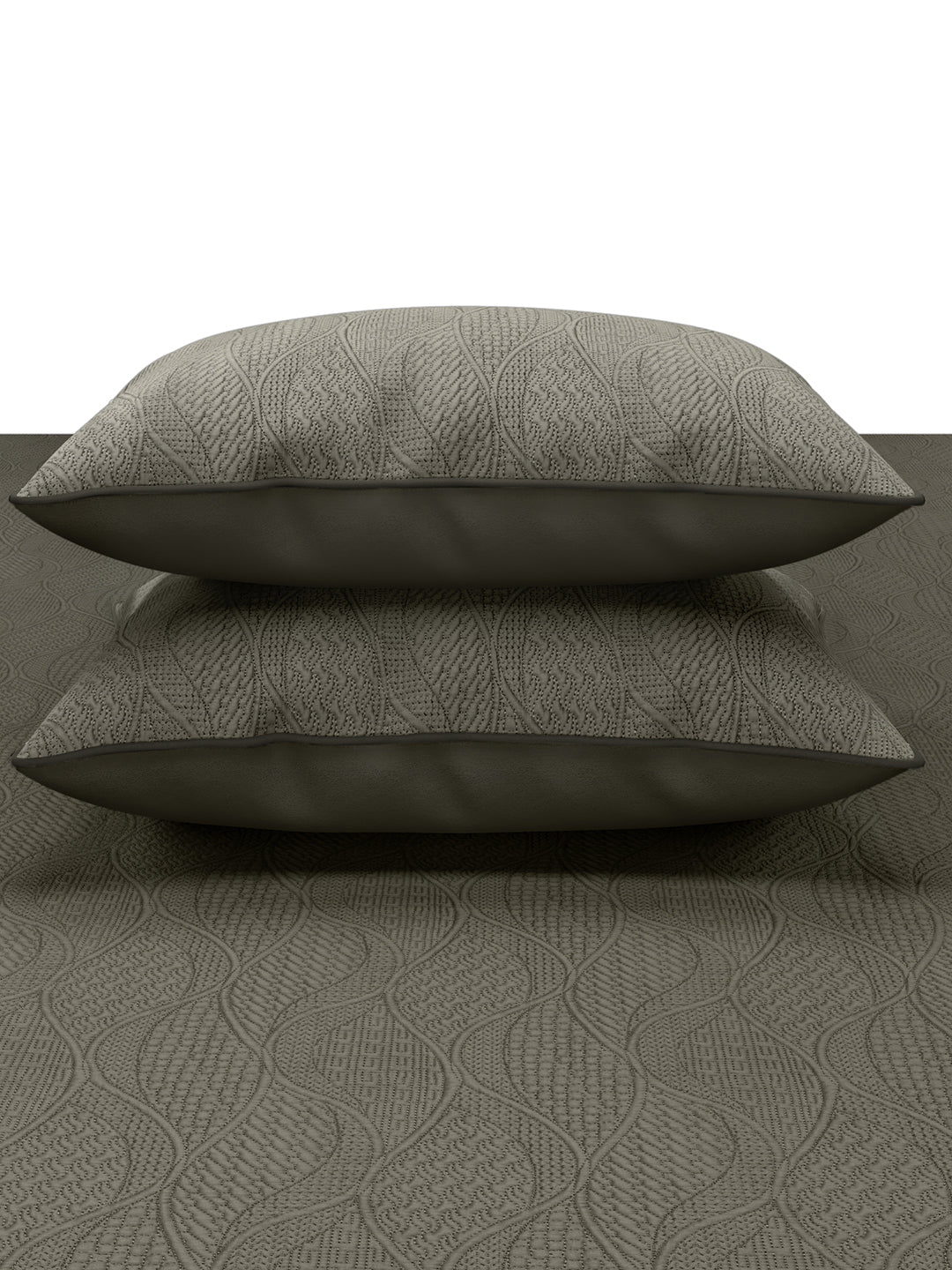 BRIAR-CEMENT DOUBLE QUILTED BEDSPREAD SET