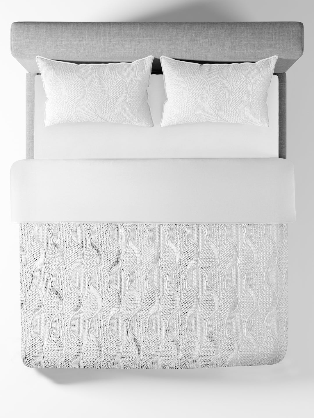 BRIAR-BRILLIANT WHITE DOUBLE QUILTED BEDSPREAD SET