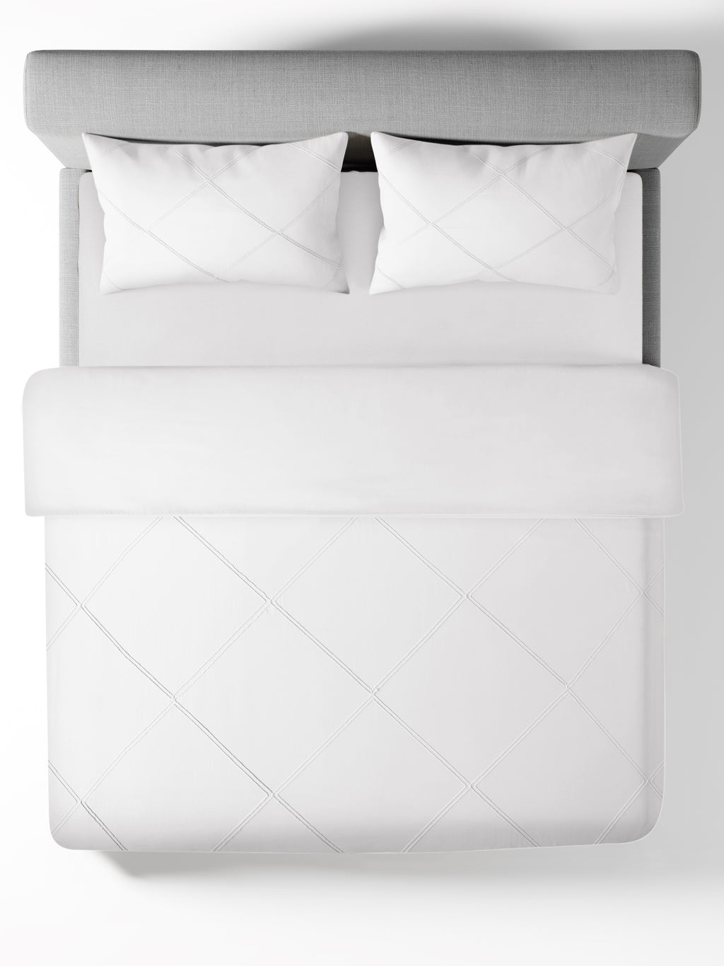 ENZO-BRILLIANT WHITE DOUBLE DUVET COVER SET