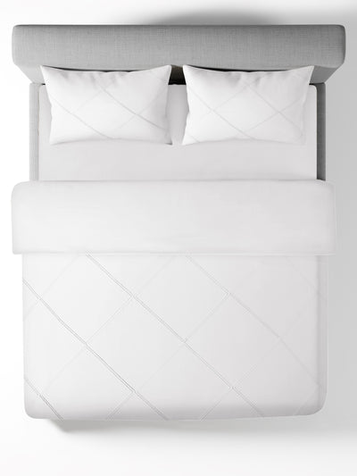 ENZO-BRILLIANT WHITE DOUBLE DUVET COVER SET
