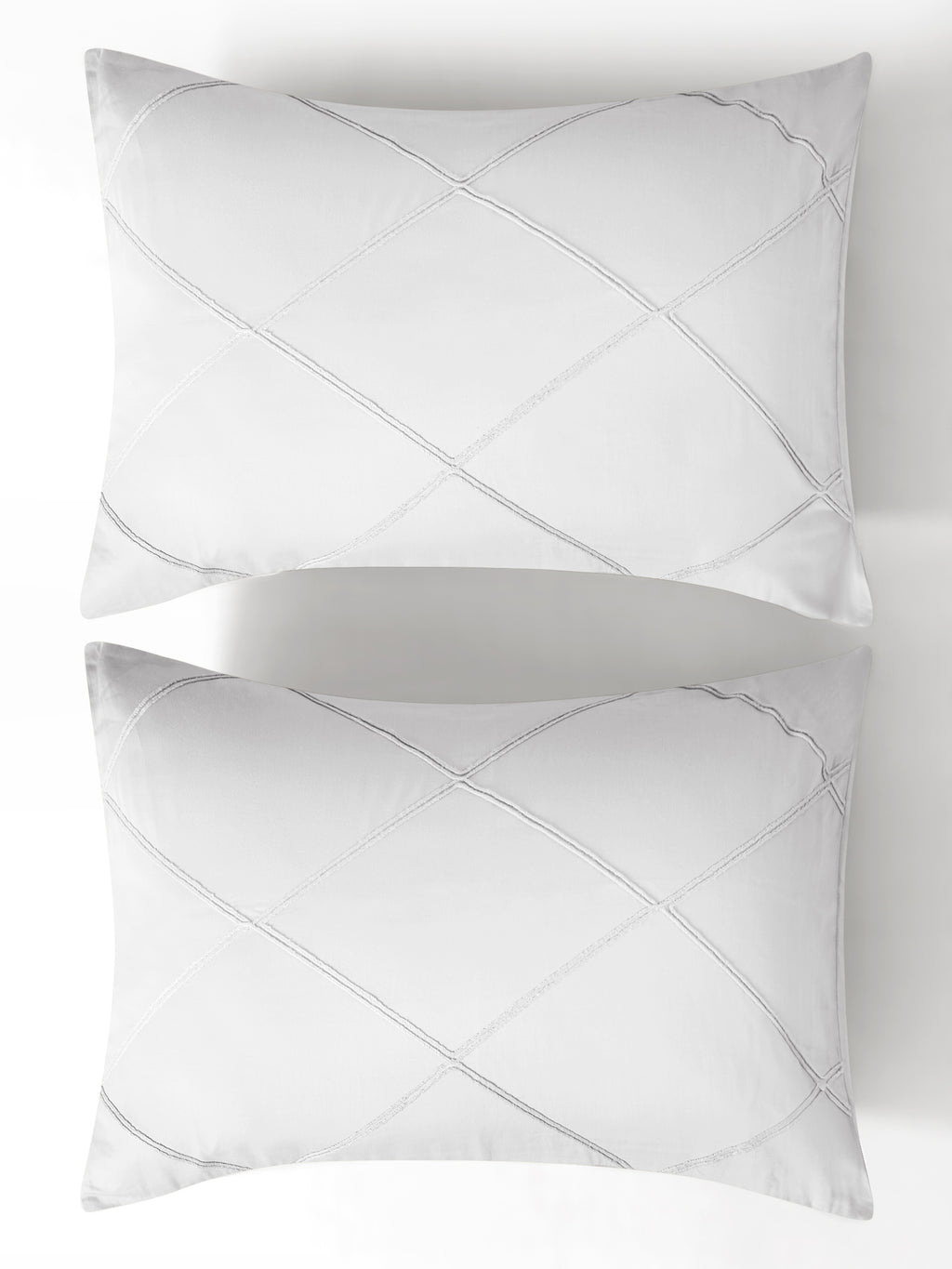 ENZO-BRILLIANT WHITE DOUBLE DUVET COVER SET