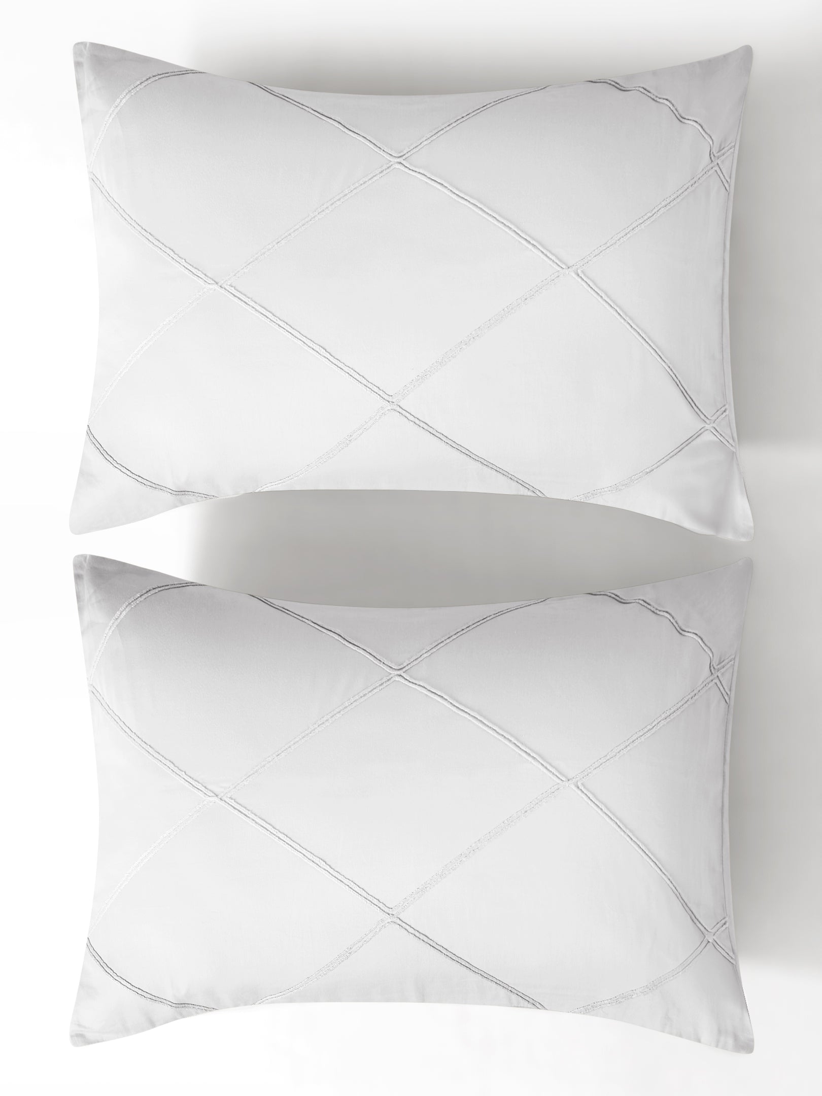ENZO-BRILLIANT WHITE DOUBLE DUVET COVER SET