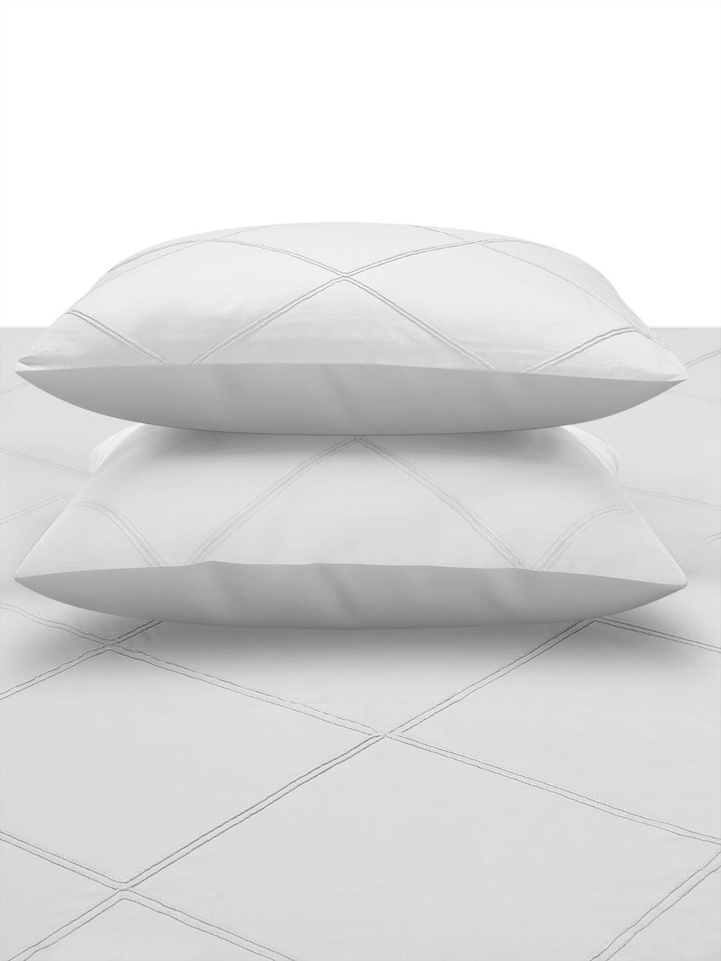 ENZO-BRILLIANT WHITE DOUBLE DUVET COVER SET