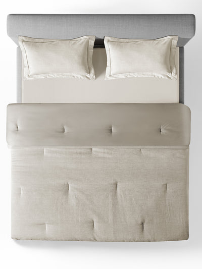 MIRAE-PARCHMENT DOUBLE JACQUARD COMFORTER SET