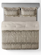 REGALIA-CHOCOLATE DOUBLE JACQUARD COMFORTER SET