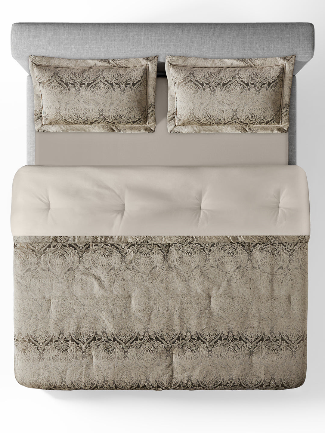 REGALIA-CHOCOLATE DOUBLE JACQUARD COMFORTER SET