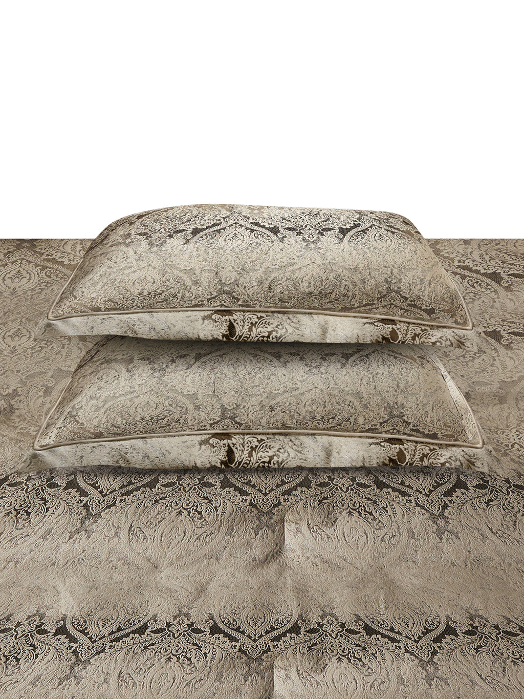 REGALIA-CHOCOLATE DOUBLE JACQUARD COMFORTER SET