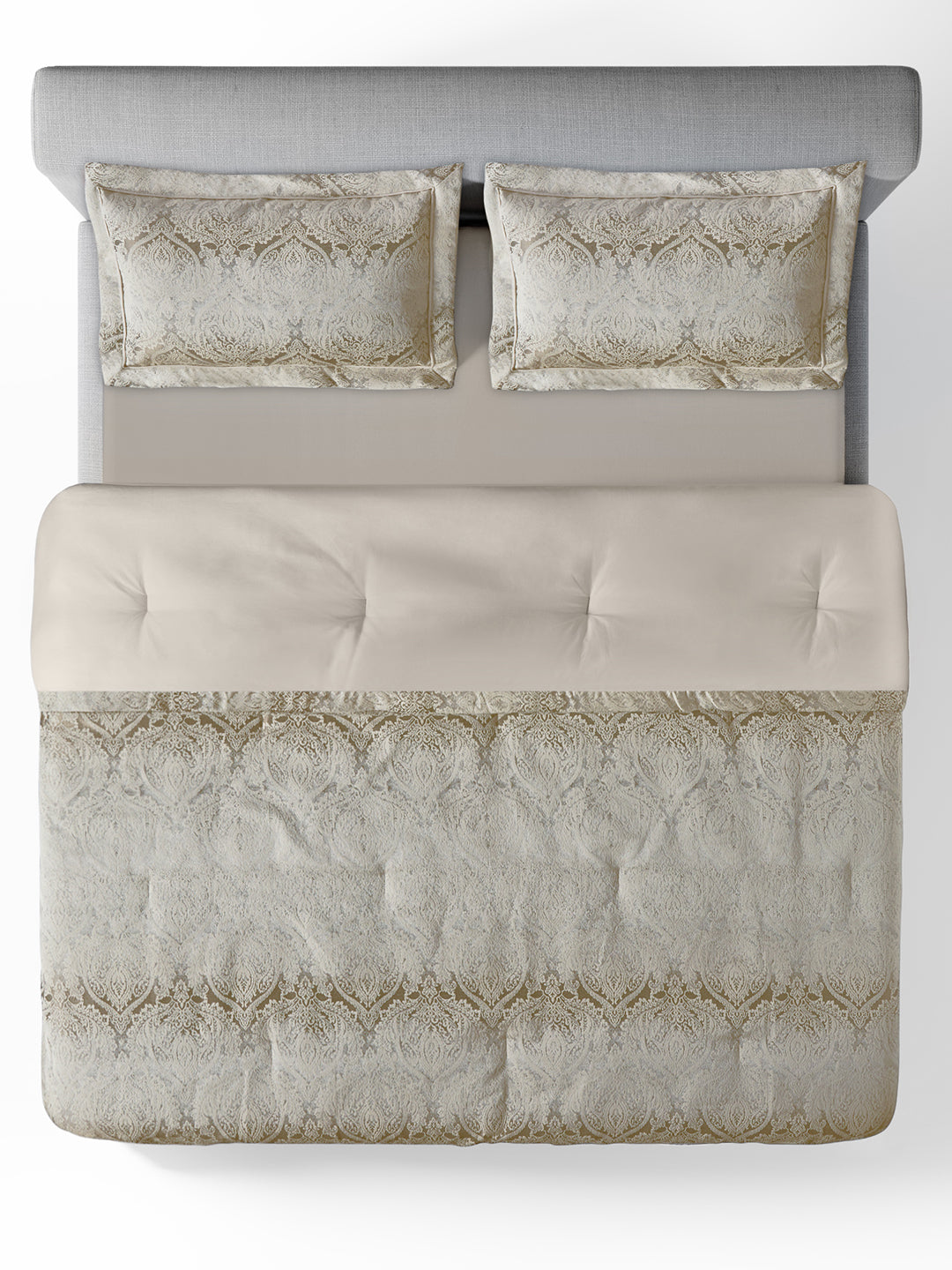 REGALIA-STONE DOUBLE JACQUARD COMFORTER SET