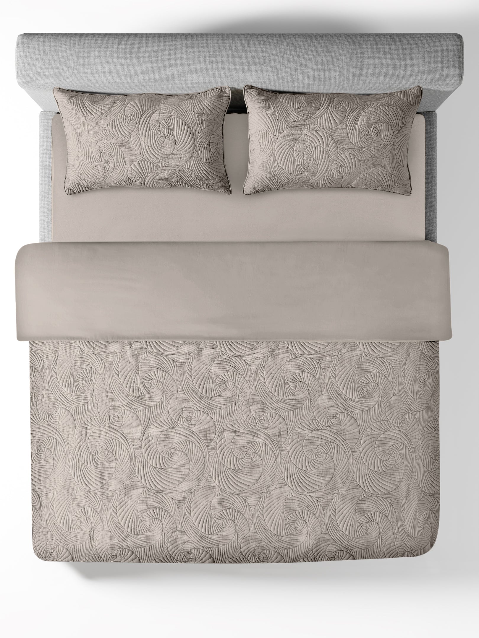 SWIRL-STONE DOUBLE QUILTED BEDSPREAD SET